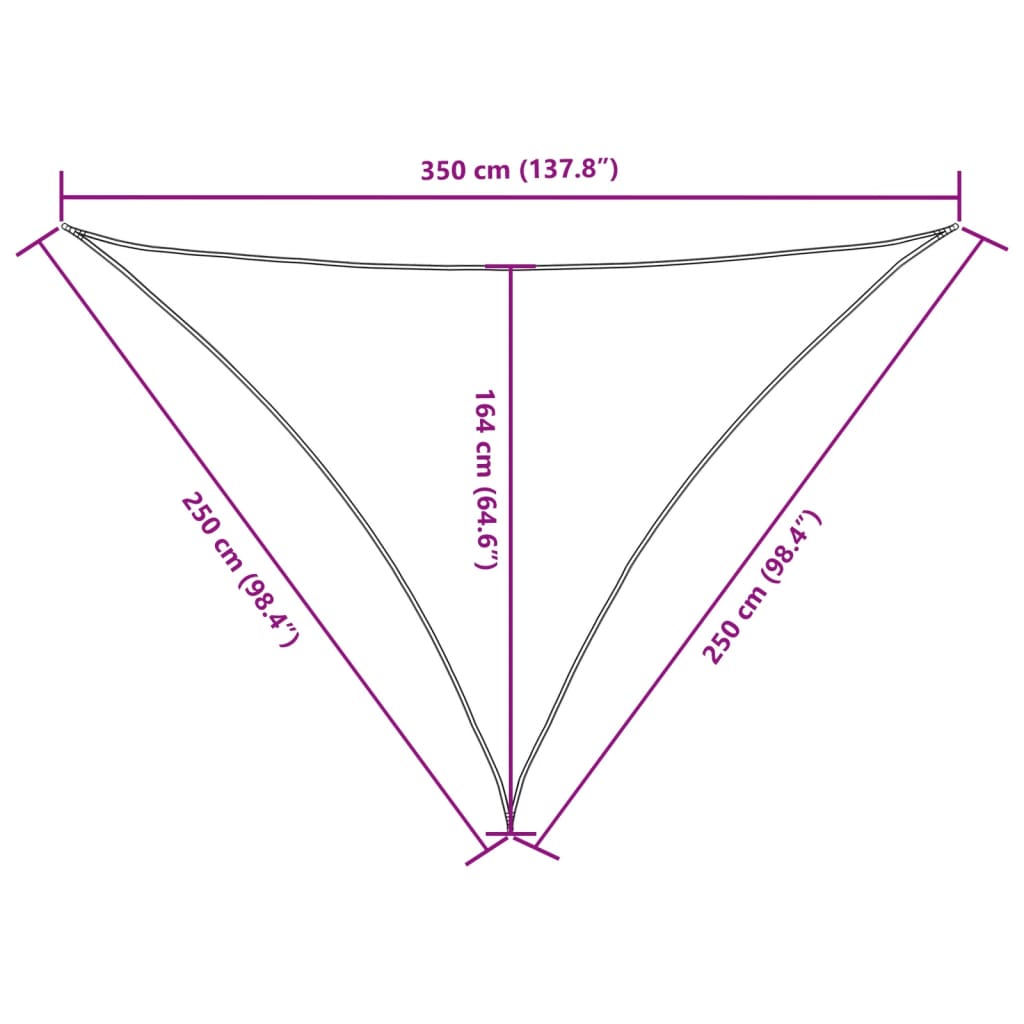 Sunshade Sail Oxford Fabric Triangular 2.5x2.5x3.5 m Blue