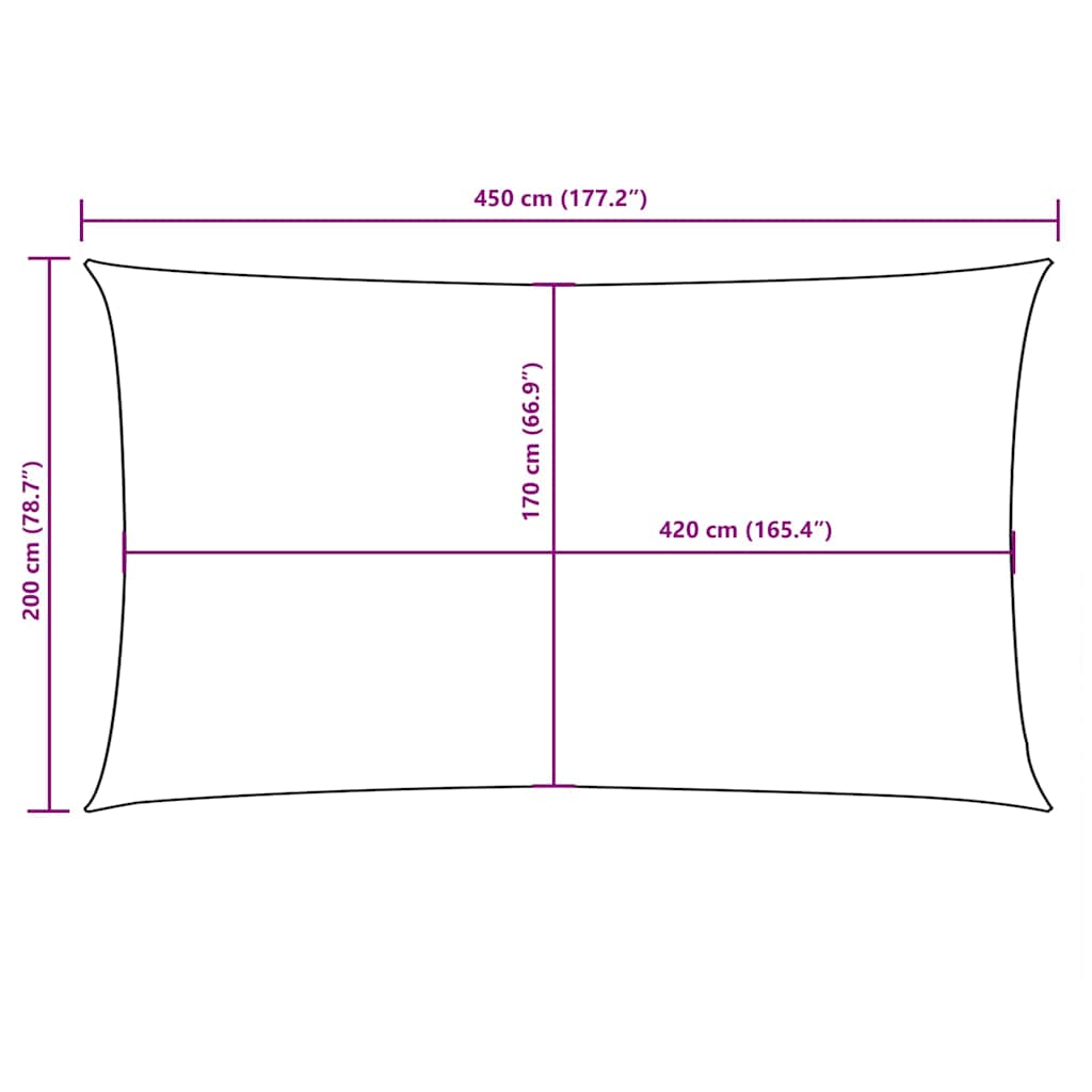 Sunshade Sail Oxford Fabric Rectangular 2x4.5 m Yellow