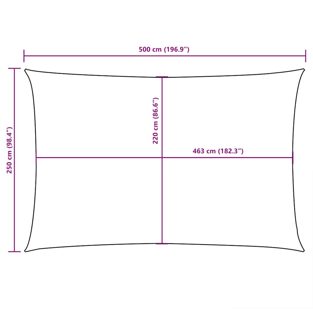 Sunshade Sail Oxford Fabric Rectangular 2.5x5 m Yellow