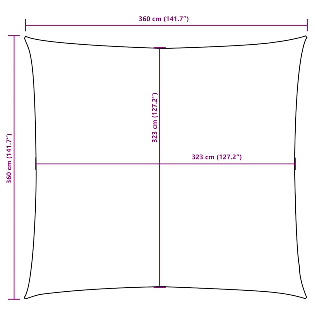 Sunshade Sail Oxford Fabric Square 3.6x3.6 m Red