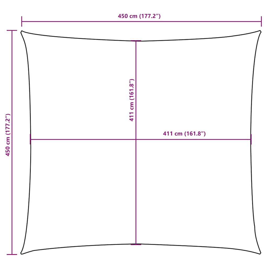 Sunshade Sail Oxford Fabric Square 4.5x4.5 m Red