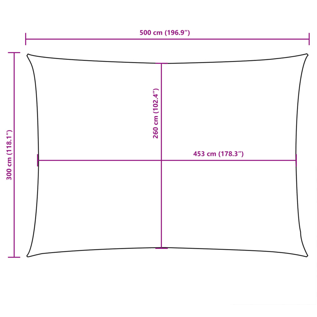 Sunshade Sail Oxford Fabric Rectangular 3x5 m Red