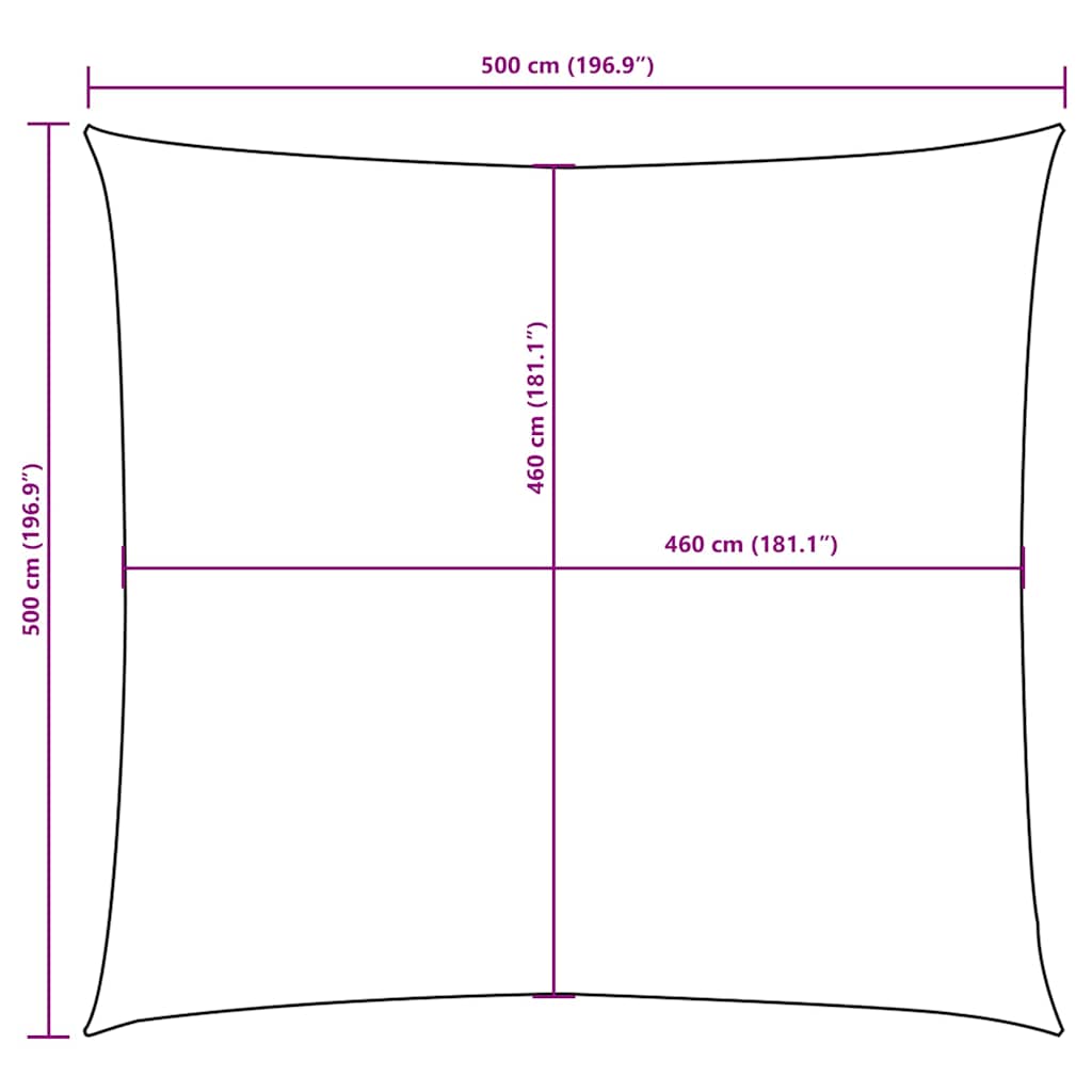 Sunshade Sail Oxford Fabric Square 5x5 m Orange
