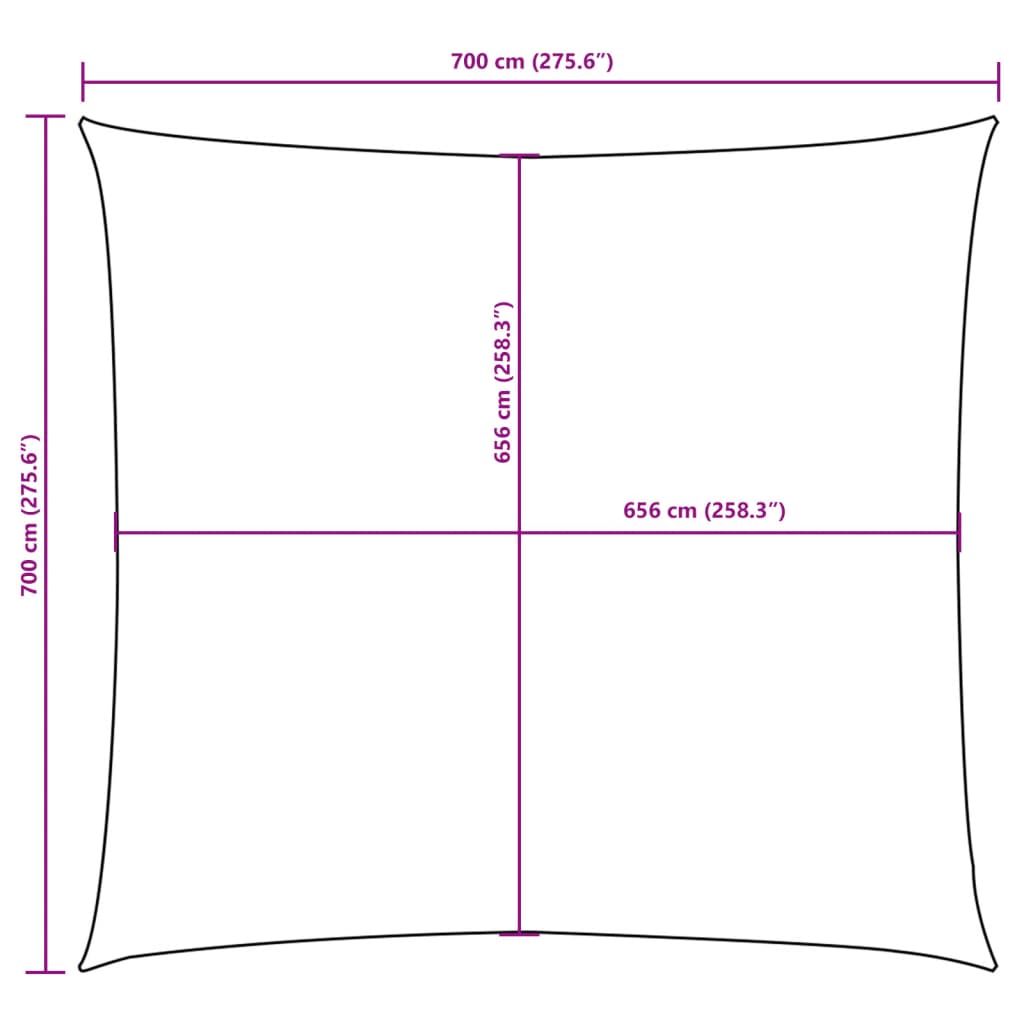 Sunshade Sail Oxford Fabric Square 7x7 m Orange