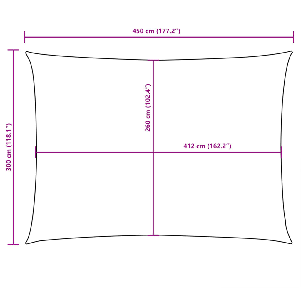 Sunshade Sail Oxford Fabric Rectangular 3x4.5 m Orange