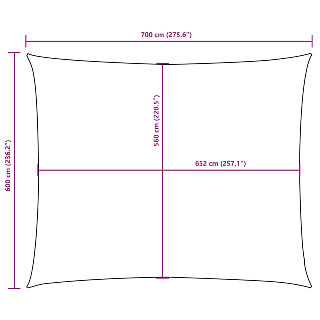 Sunshade Sail Oxford Fabric Rectangular 6x7 m Orange