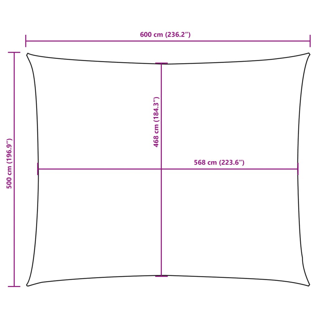 Sunshade Sail Oxford Fabric Rectangular 5x6 m Black