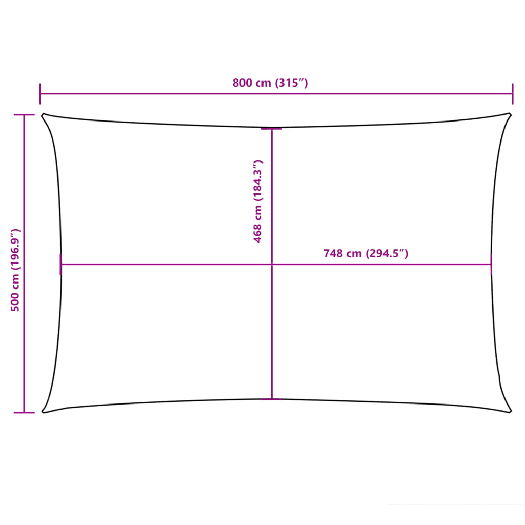 Sunshade Sail Oxford Fabric Rectangular 5x8 m Black