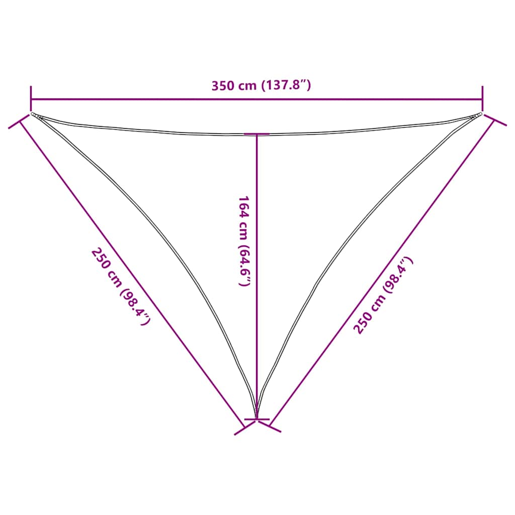Sunshade Sail Oxford Fabric Triangular 2.5x2.5x3.5 m Black