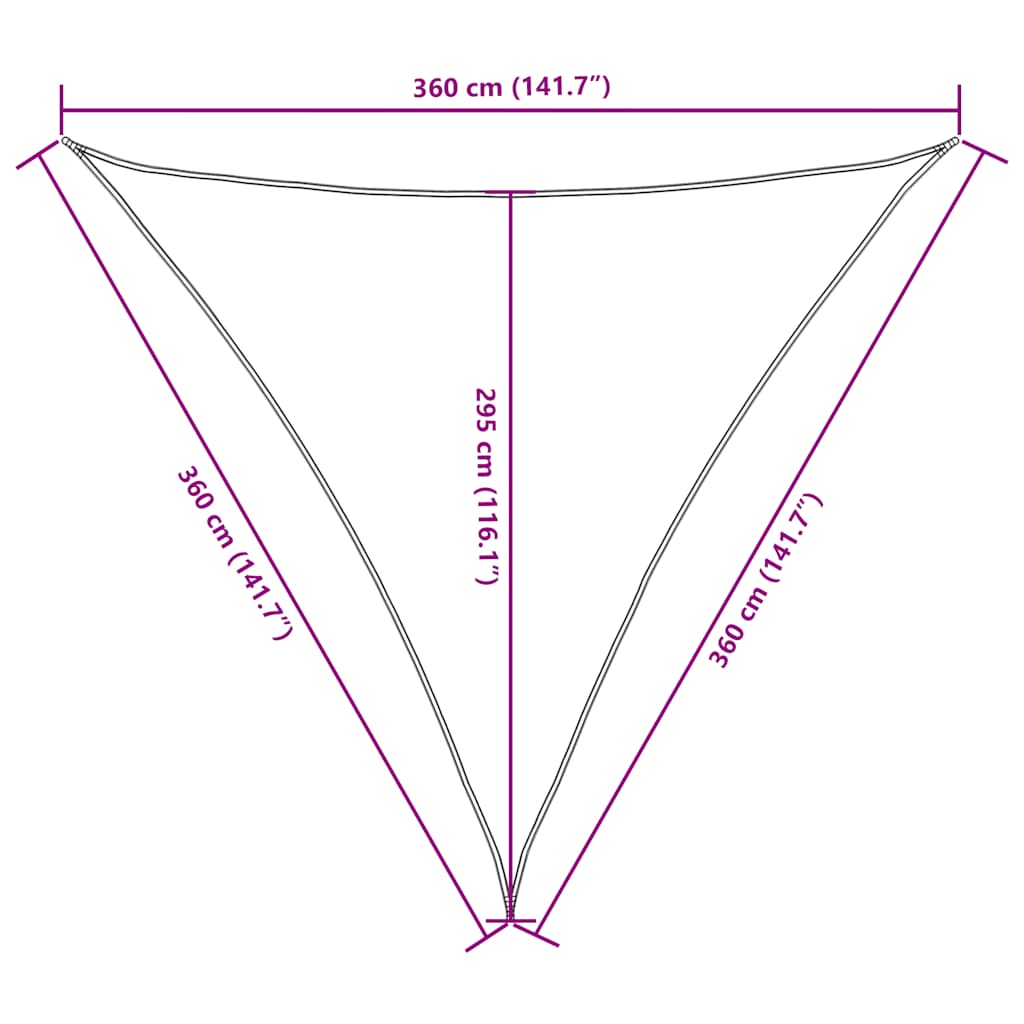 Sunshade Sail Oxford Fabric Triangular 3.6x3.6x3.6 m Black