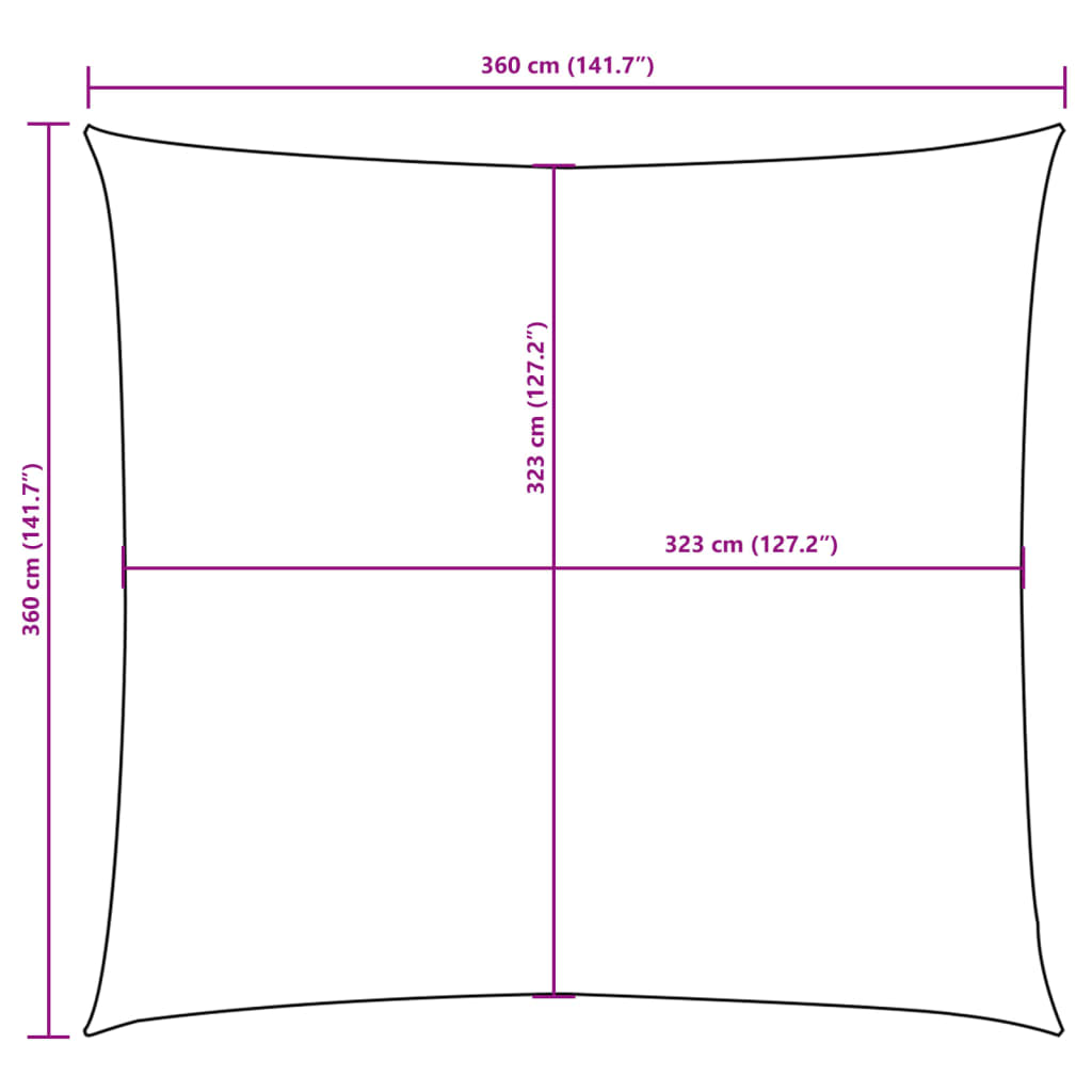 Sunshade Sail Oxford Fabric Square 3.6x3.6 m Brown