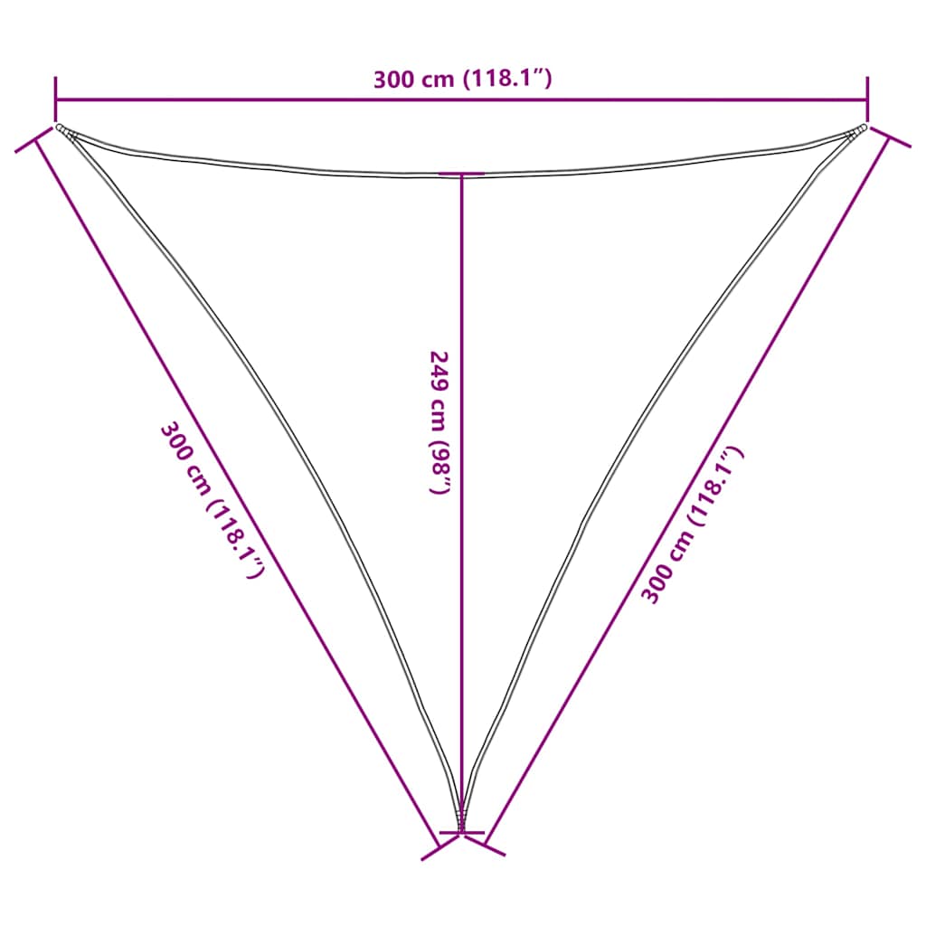 Sunshade Sail Oxford Fabric Triangular 3x3x3 m Brown