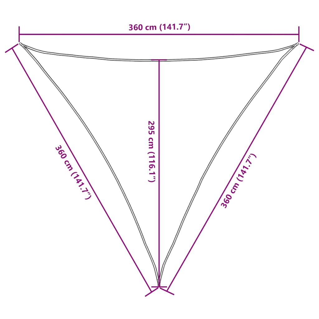 Sunshade Sail Oxford Fabric Triangular 3.6x3.6x3.6 m Brown