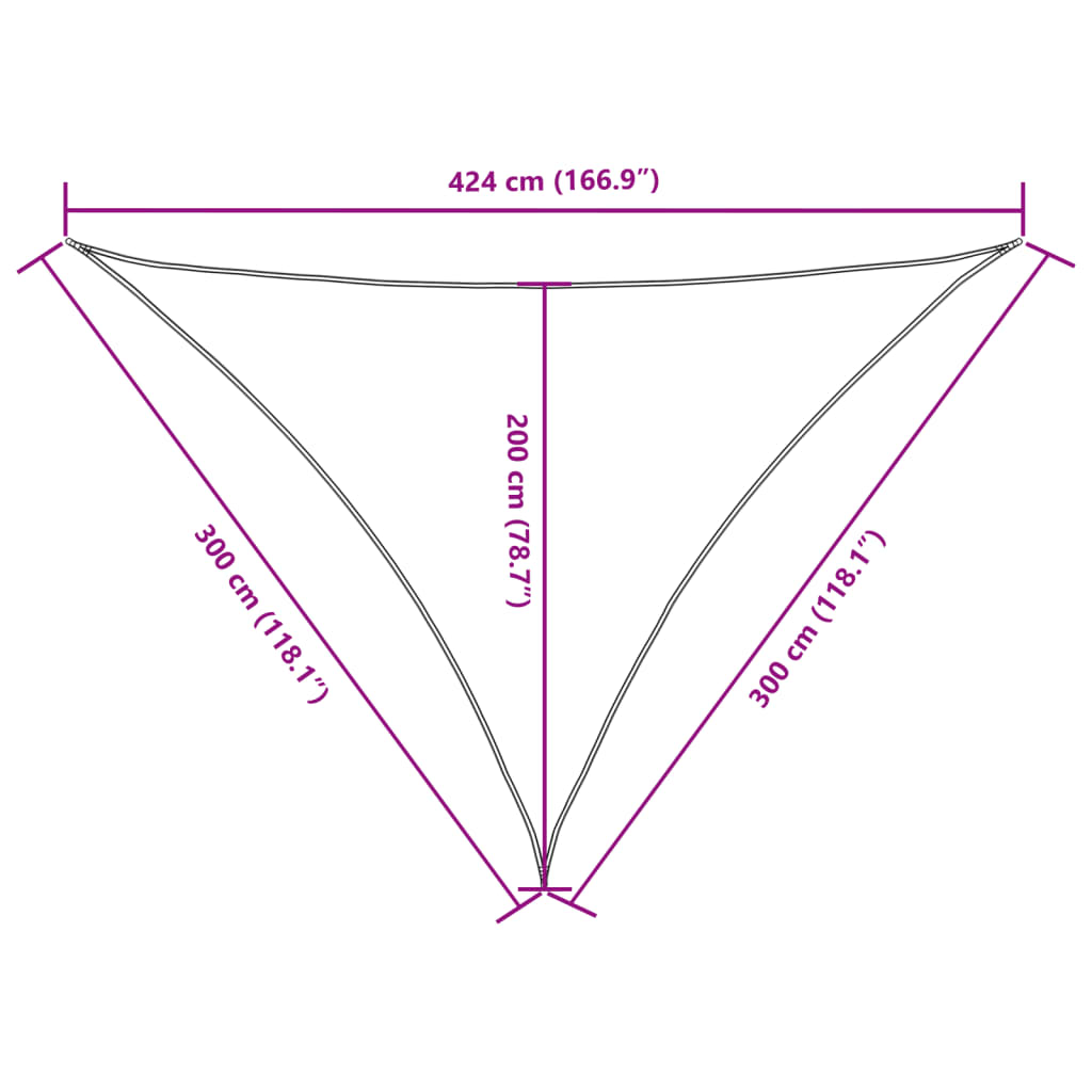 Sunshade Sail Oxford Fabric Triangular 3x3x4.24 m Brown