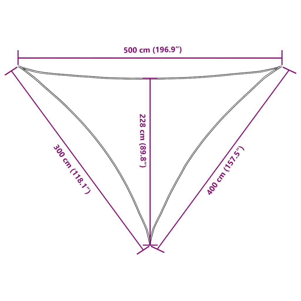 Sunshade Sail Oxford Fabric Triangular 3x4x5 m Brown