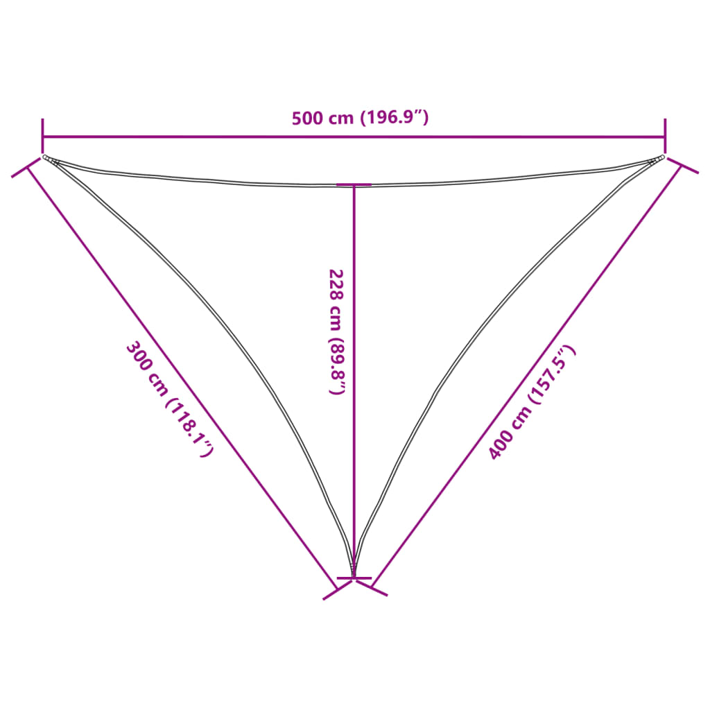Sunshade Sail Oxford Fabric Triangular 3x4x5 m Brown