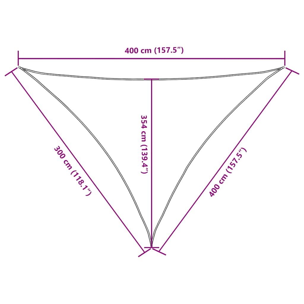 Sunshade Sail Oxford Fabric Triangular 3x4x4 m Brown