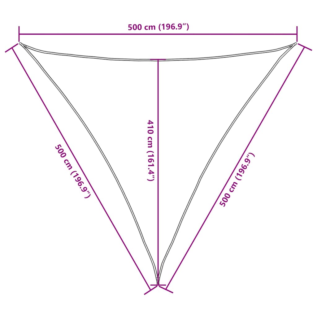 Sunshade Sail Oxford Fabric Triangular 5x5x5 m Brown
