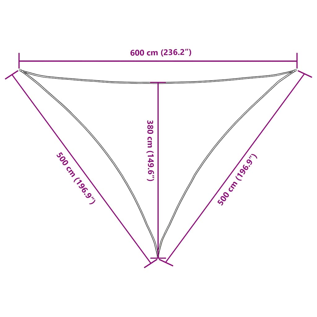 Sunshade Sail Oxford Fabric Triangular 5x5x6 m Brown