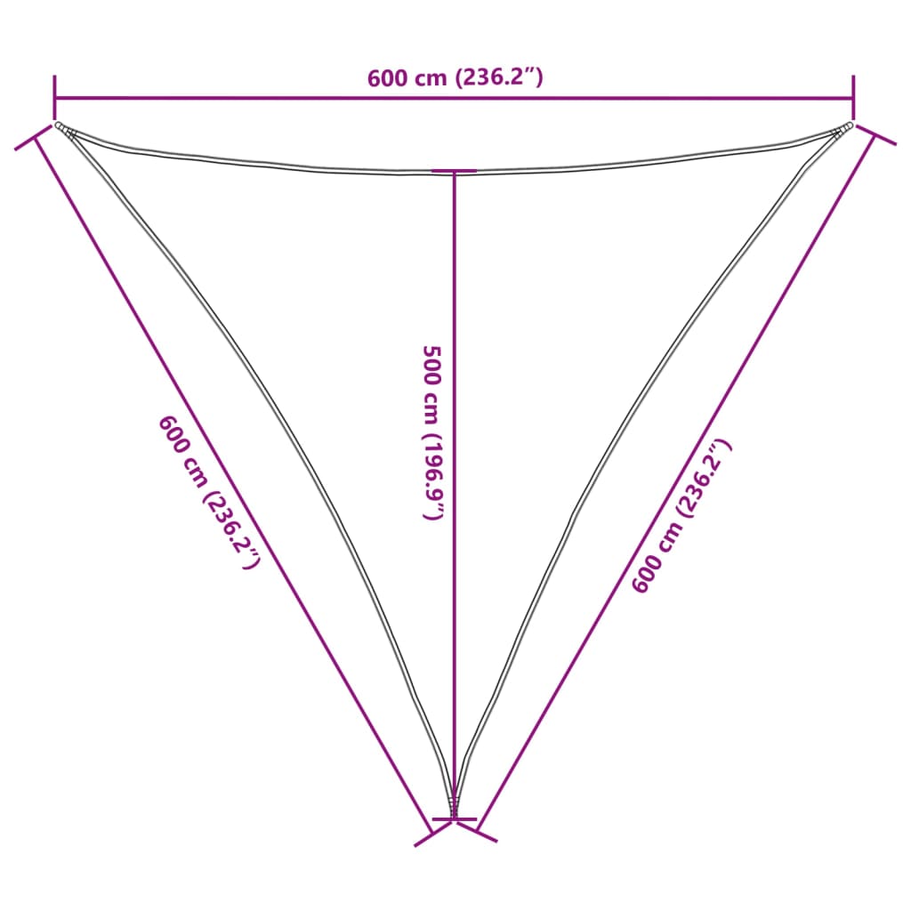 Sunshade Sail Oxford Fabric Triangular 6x6x6 m Brown