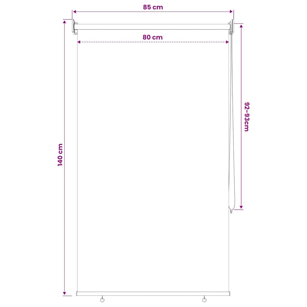 Outdoor Roller Blind 85(W)x140(H) cm Beige
