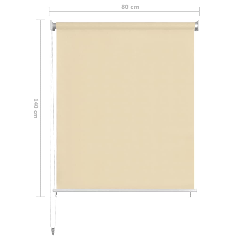 Outdoor Roller Blind Cream 85(W)x140(H) cm HDPE