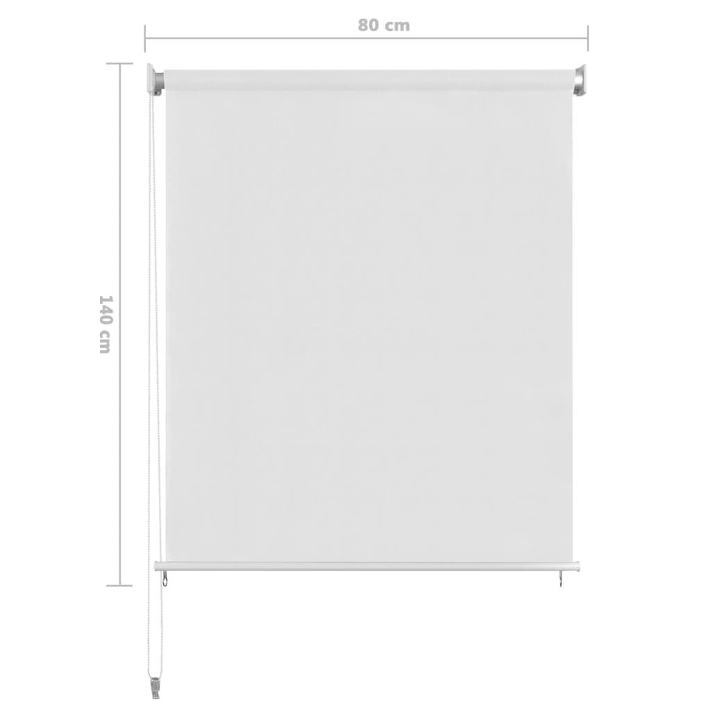 Outdoor Roller Blind White 85(W)x140(H) cm HDPE