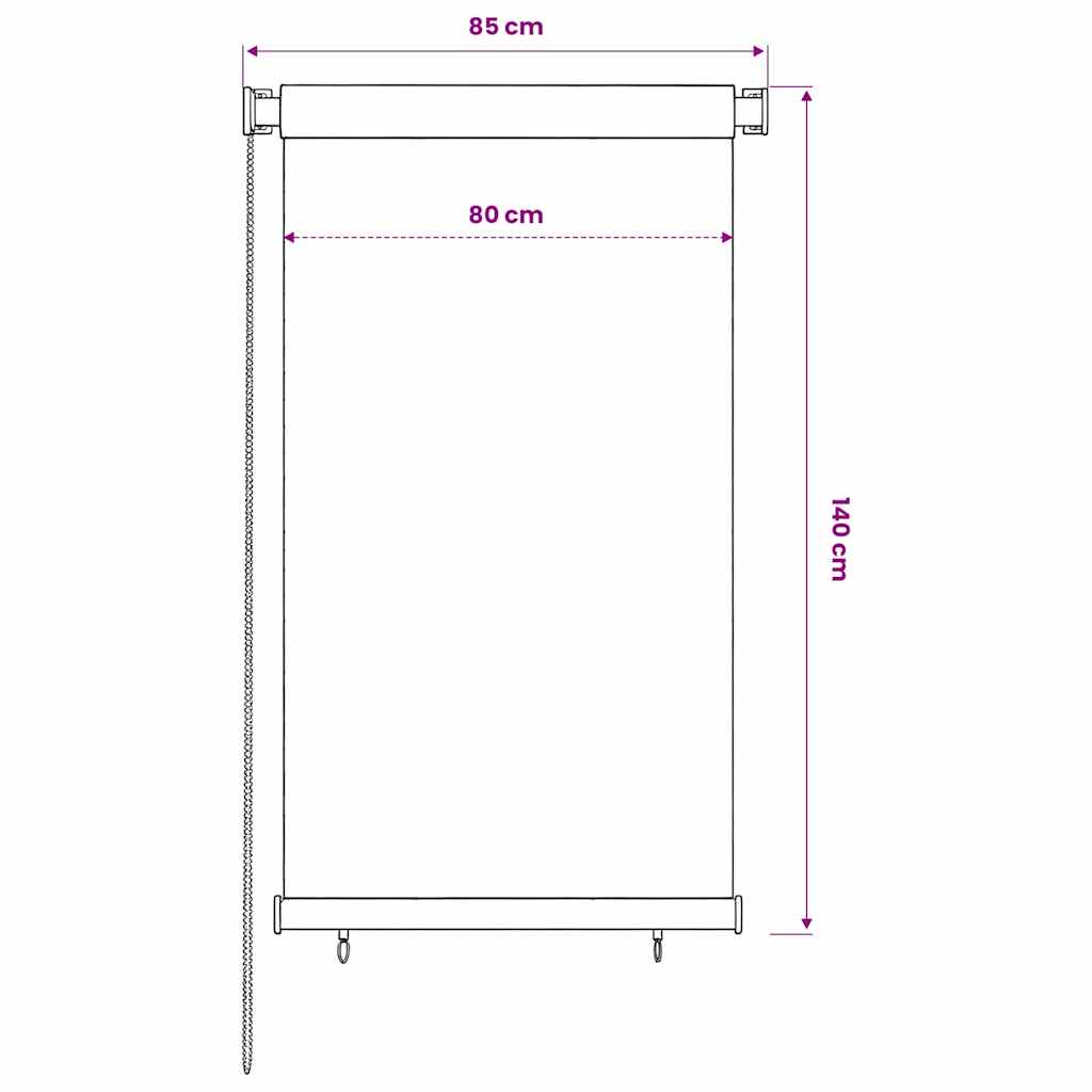 Outdoor Roller Blind 85(W)x140(H) cm Dark Green HDPE