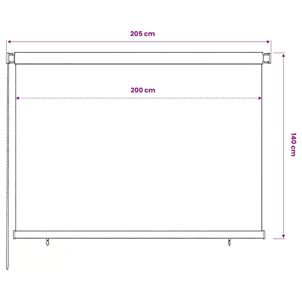 Outdoor Roller Blind 205(W)x140(H) cm Blue HDPE