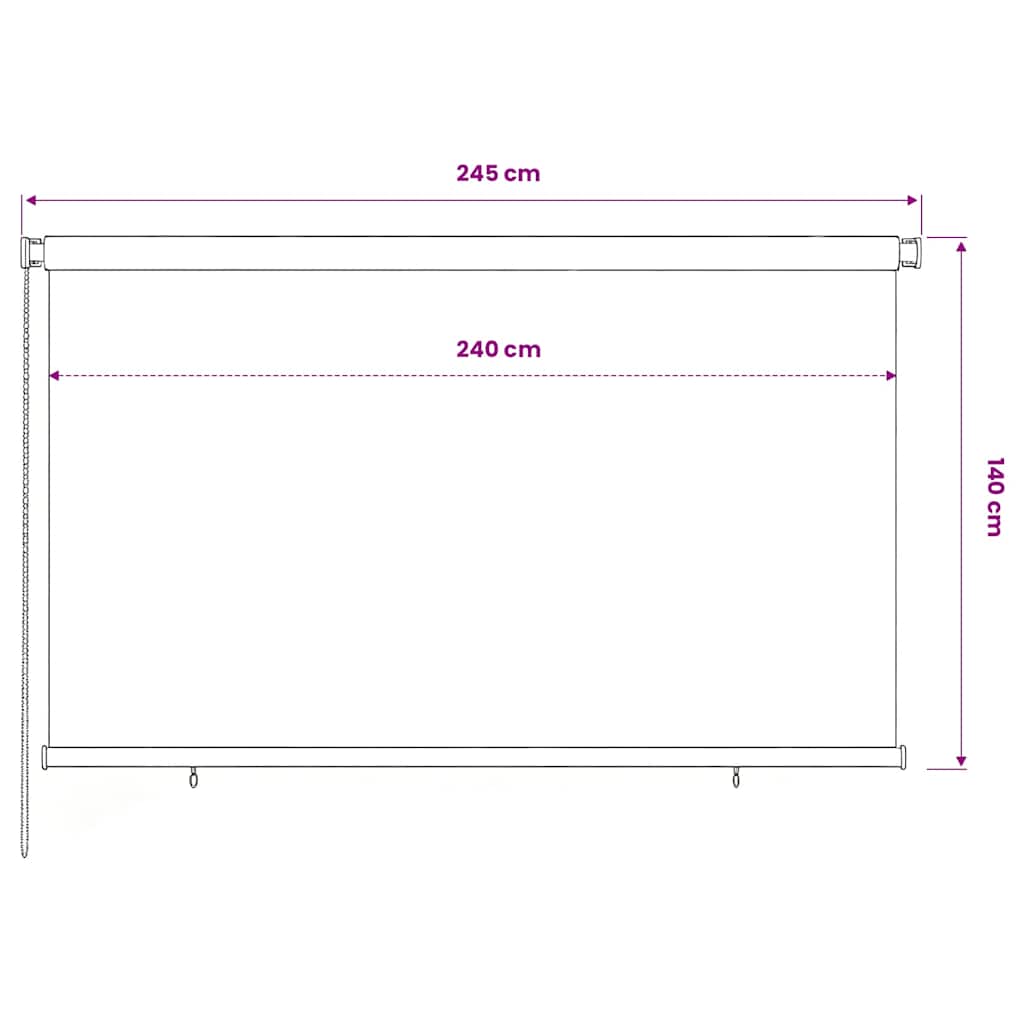 Outdoor Roller Blind 245(W)x140(H) cm Blue HDPE