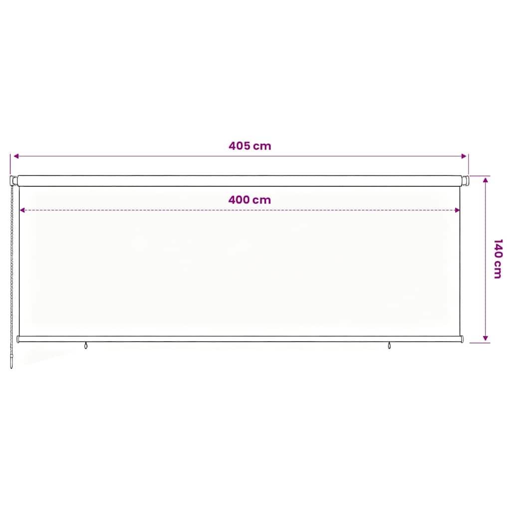 Outdoor Roller Blind 405(W)x140(H) cm Blue HDPE