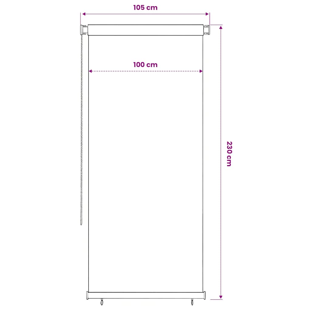 Outdoor Roller Blind 65(W)x230(H) cm Blue HDPE