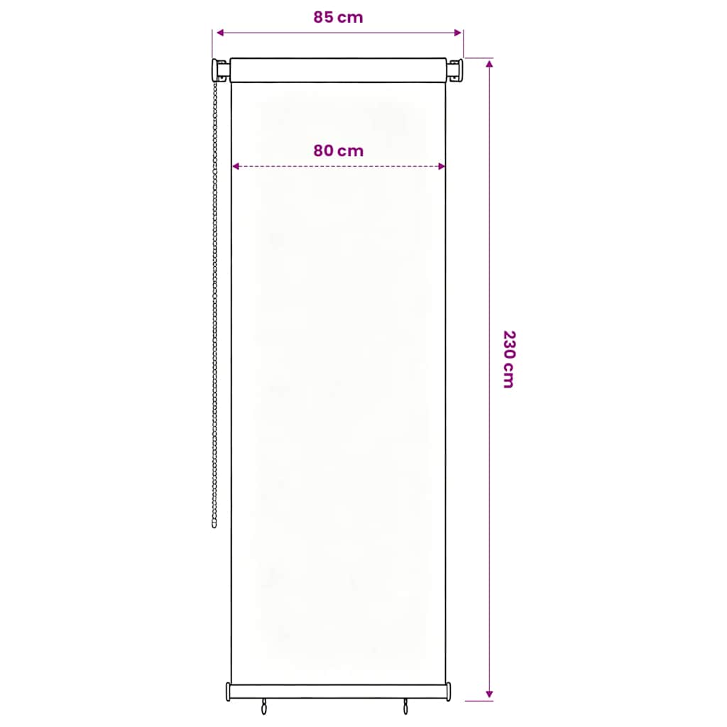 Outdoor Roller Blind 85(W)x230(H) cm Blue HDPE