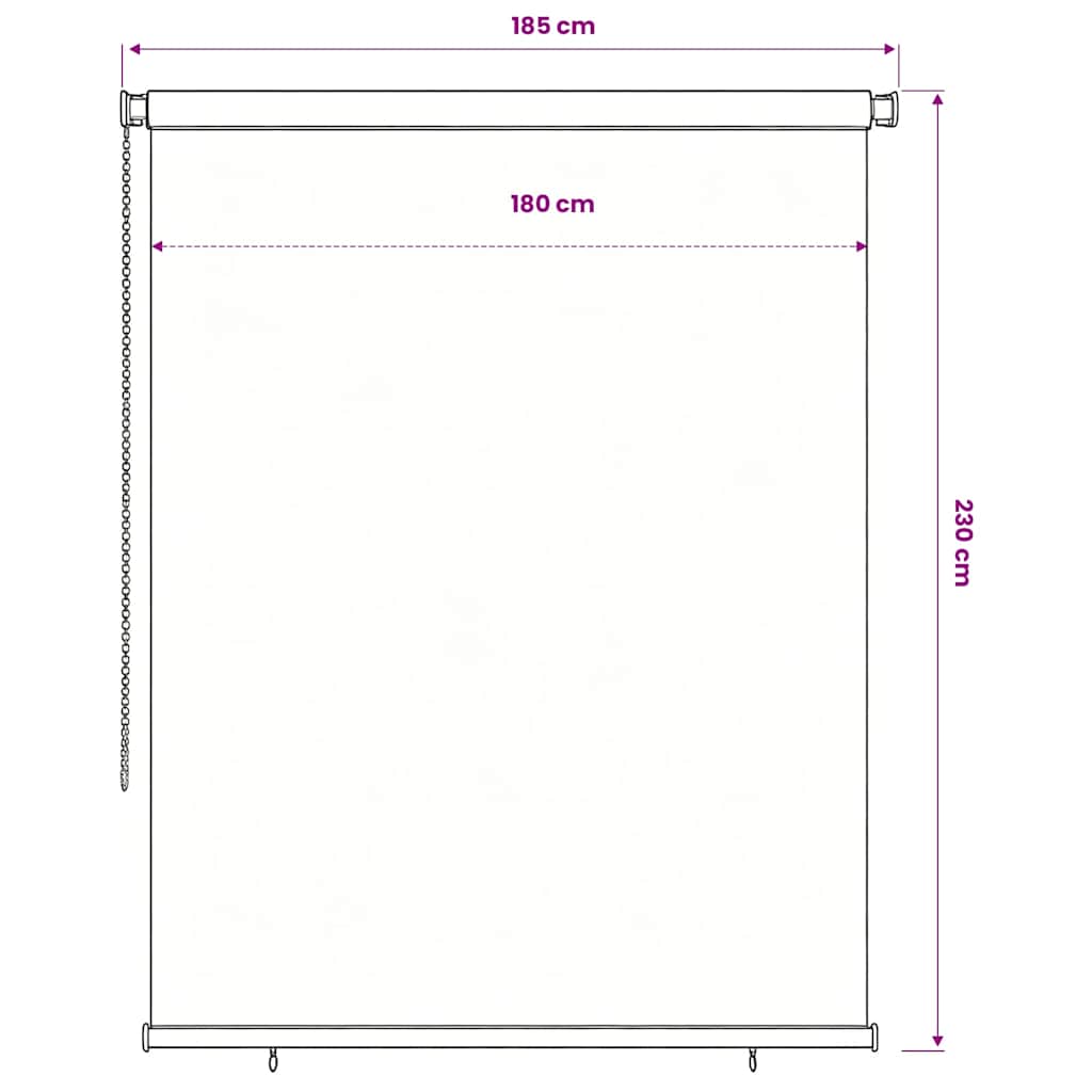 Outdoor Roller Blind 205(W)x230(H) cm Blue HDPE