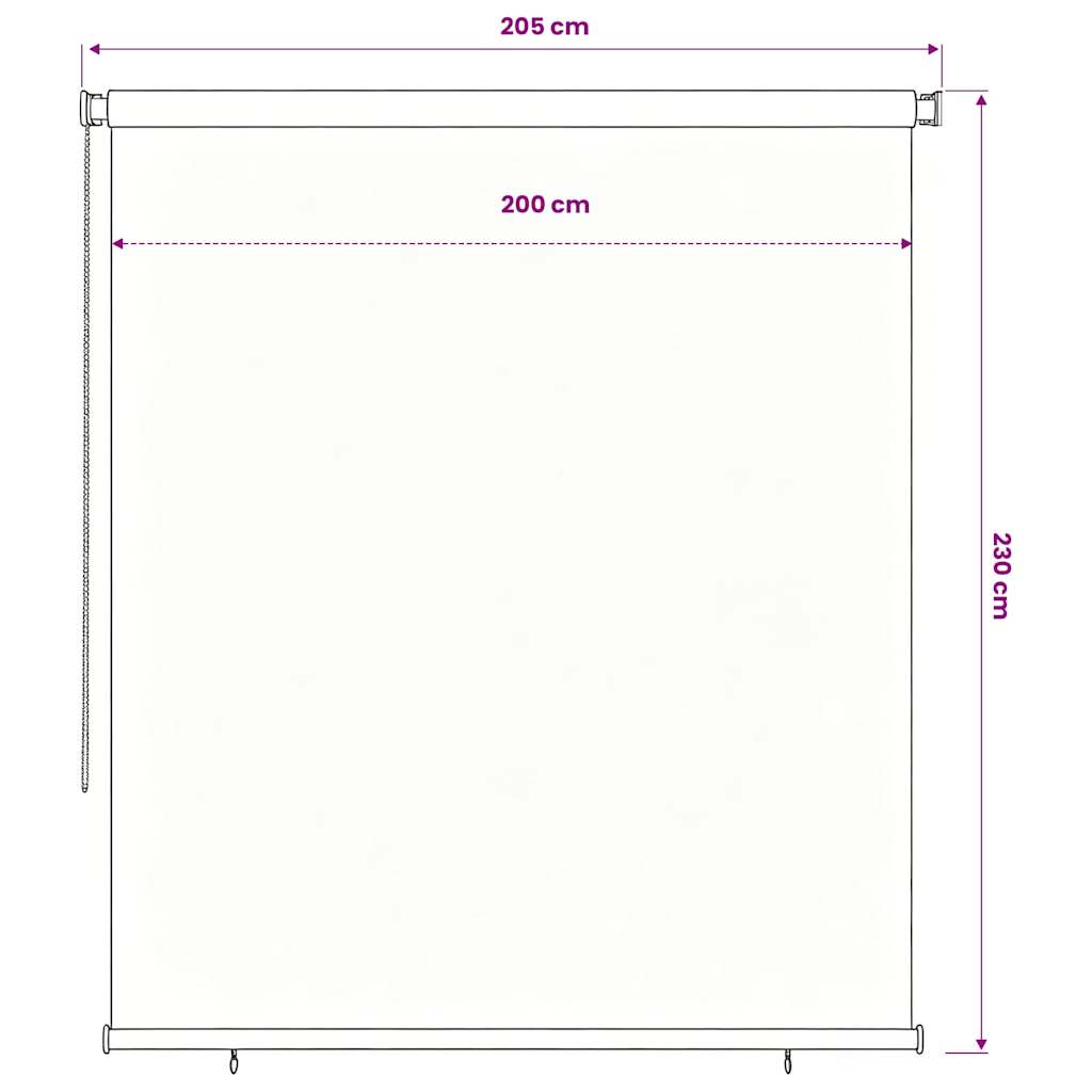 Outdoor Roller Blind 225(W)x230(H) cm Blue HDPE