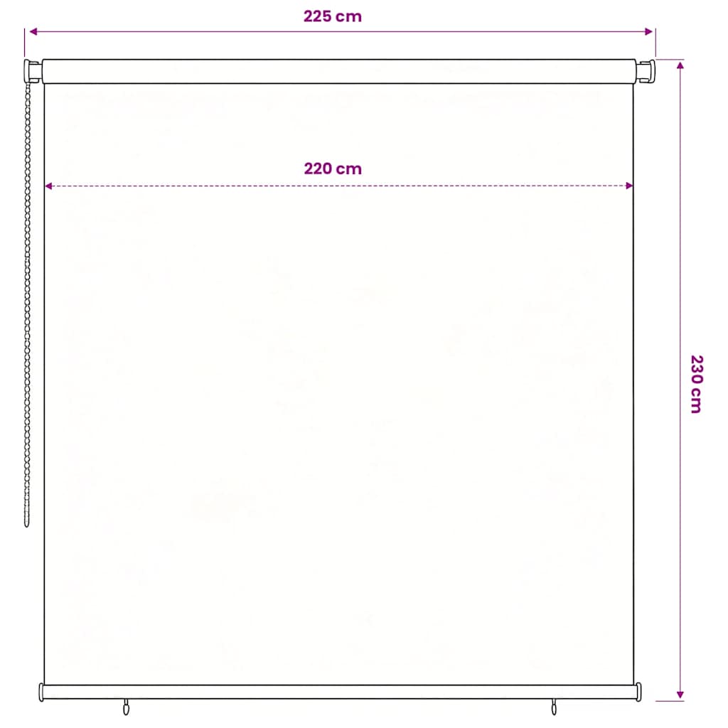 312857 vidaXL Outdoor Roller Blind 240x230 cm Blue HDPE