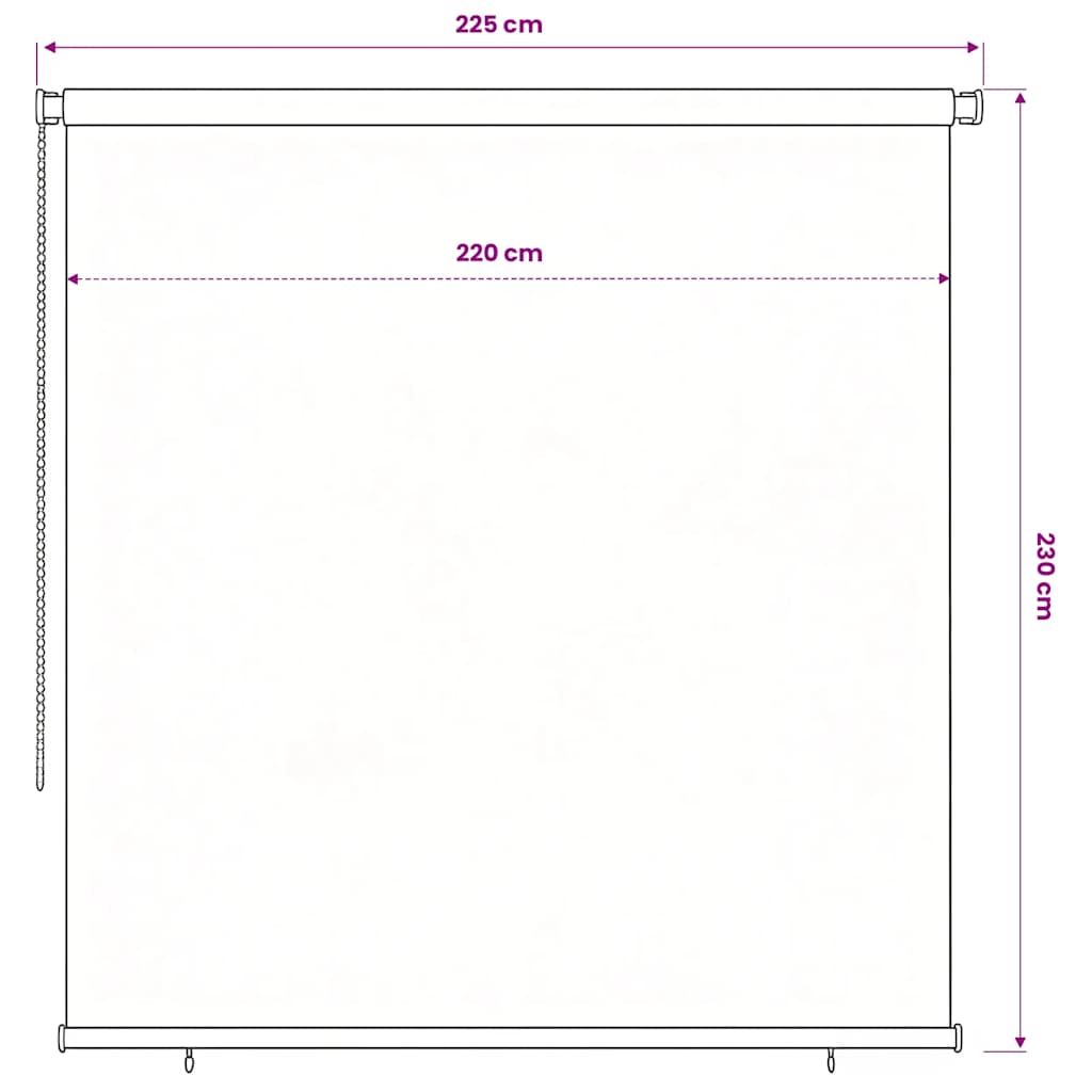 Outdoor Roller Blind 245(W)x230(H) cm Blue HDPE