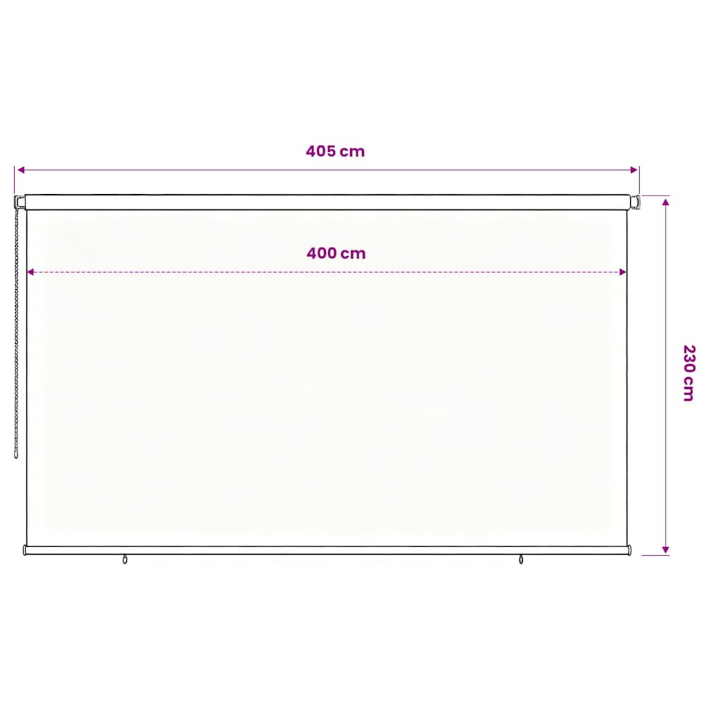 Outdoor Roller Blind 405(W)x230(H) cm Blue HDPE