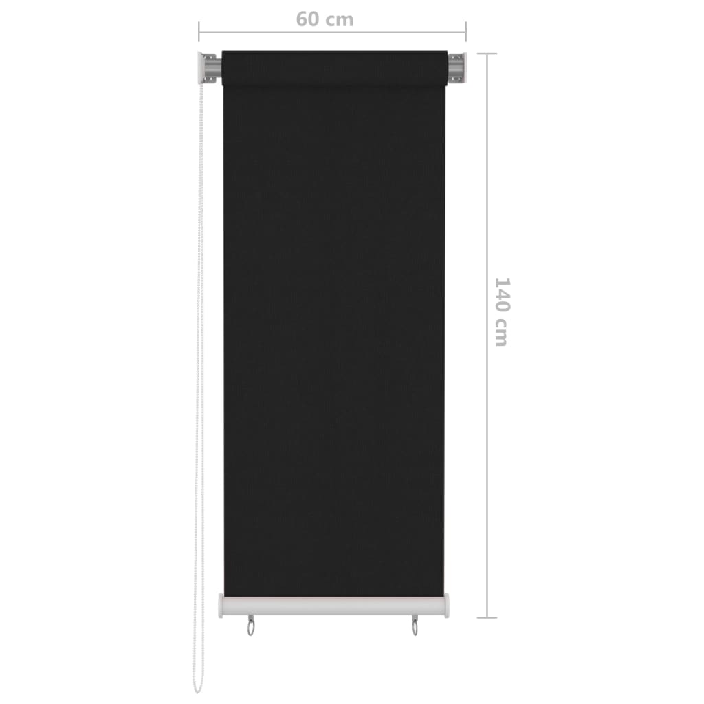 Outdoor Roller Blind 65(W)x140(H) cm Black