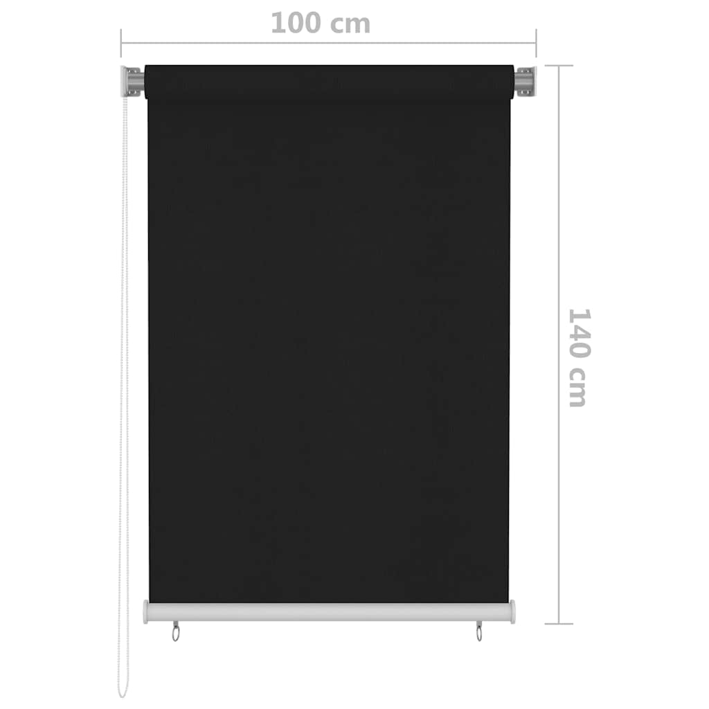 Outdoor Roller Blind 105(W)x140(H) cm Black
