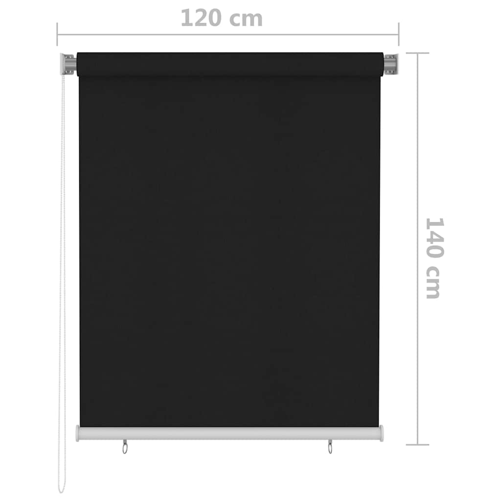 Outdoor Roller Blind 125(W)x140(H) cm Black
