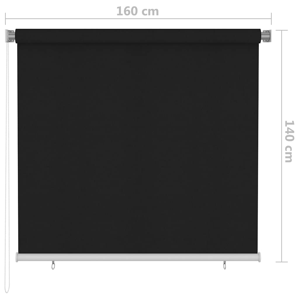 Outdoor Roller Blind 165(W)x140(H) cm Black