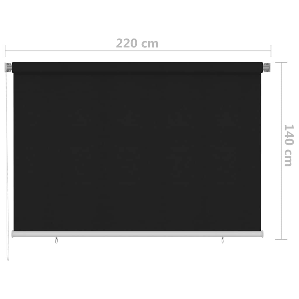 Outdoor Roller Blind 220x140 cm Black