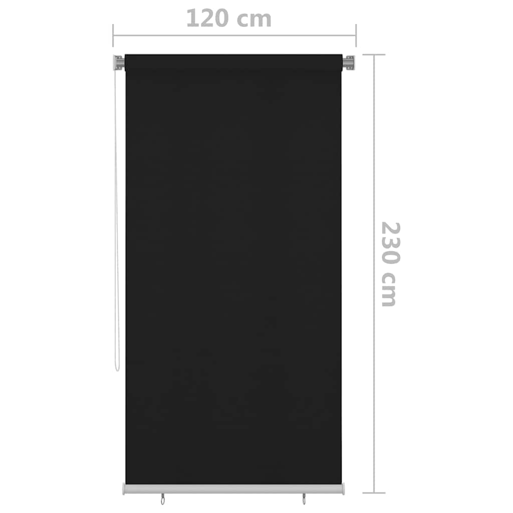 Outdoor Roller Blind 125(W)x230(H) cm Black
