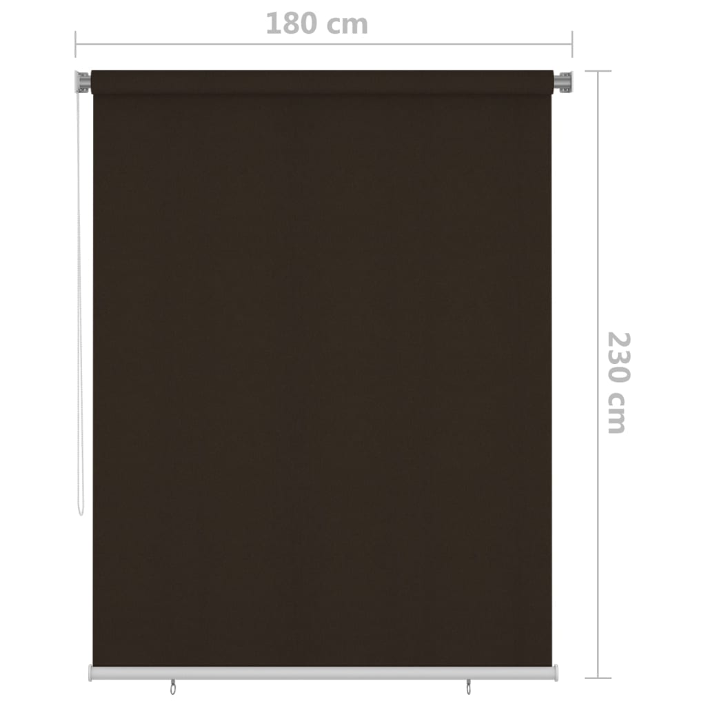 Outdoor Roller Blind 185(W)x230(H) cm Brown