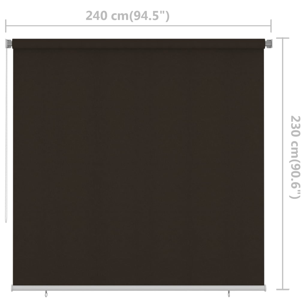 Outdoor Roller Blind 245(W)x230(H) cm Brown