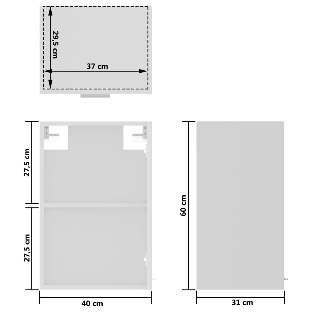 Hanging Glass Cabinet | White | Engineered wood, Glass | 60 cm