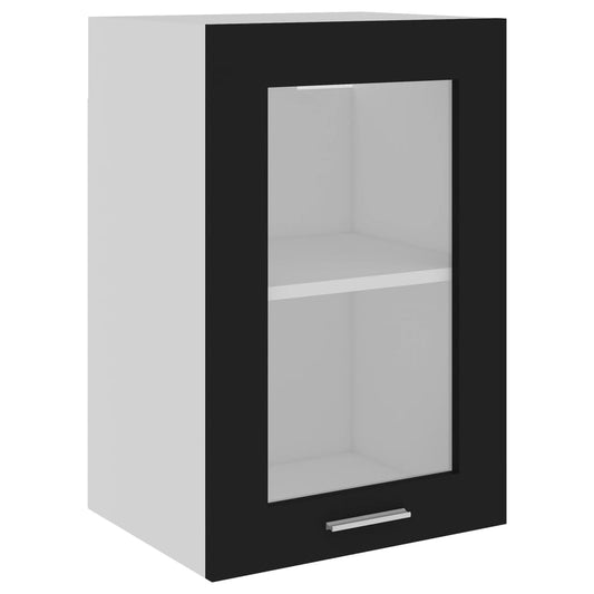 Hanging Glass Cabinet | Black | Engineered wood, glass | 40 x 31 x 60 cm