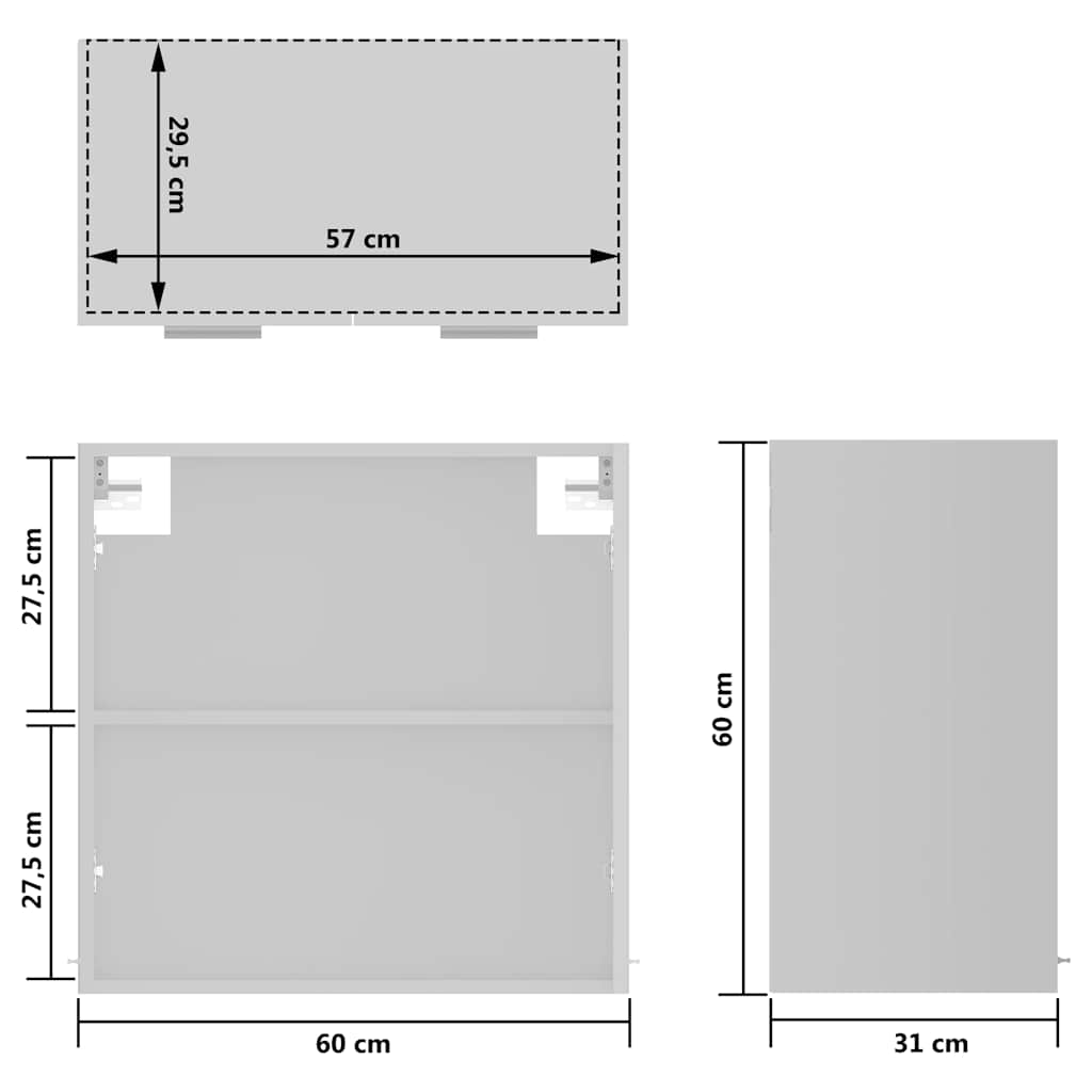 Hanging Glass Cabinet | White | Engineered Wood, Glass | Compact