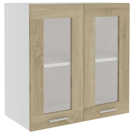 Hanging Glass Cabinet | Sonoma oak | Engineered wood and glass | Medium
